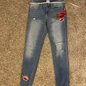 Floral Embroidered Jeans